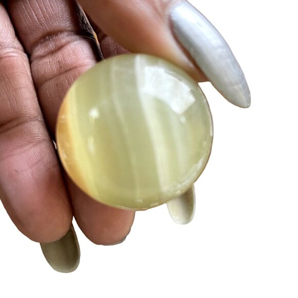 Miniature Marble Apple Paper Weight 1.5 in Desk Decor Organization Vintage u - Picture 3 of 4